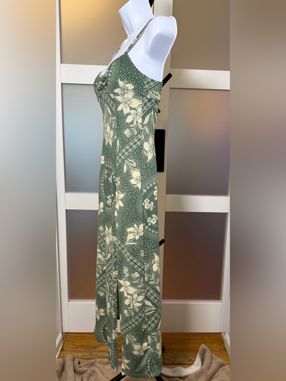 Urban Outfitters Boho Green Floral Slip Midi Dress, XS - Picture 4 of 12